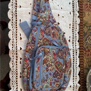 Paisley Sling Bag in Blue and Multicolor